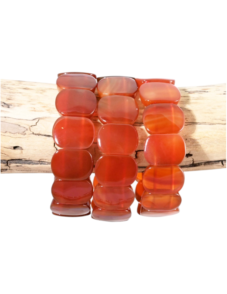 Rectangular oval carnelian bracelet A