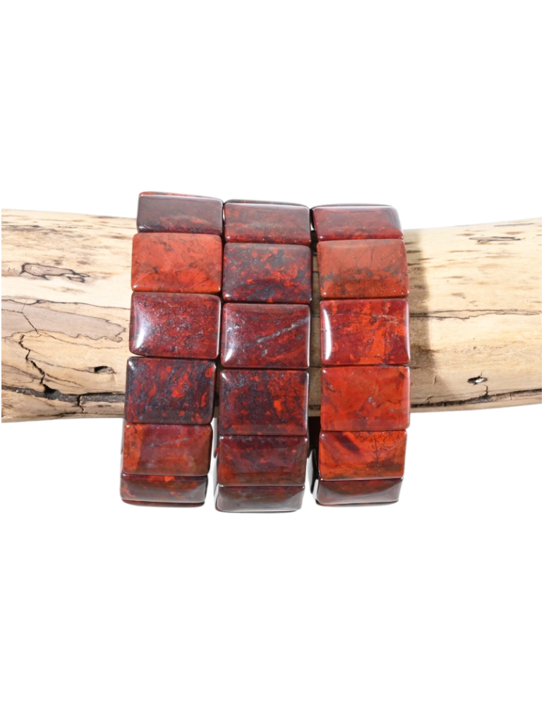 Pulsera de jaspe rojo rectangular A