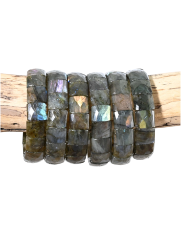 Square faceted labradorite bracelet A