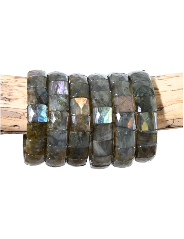 Square faceted labradorite bracelet A