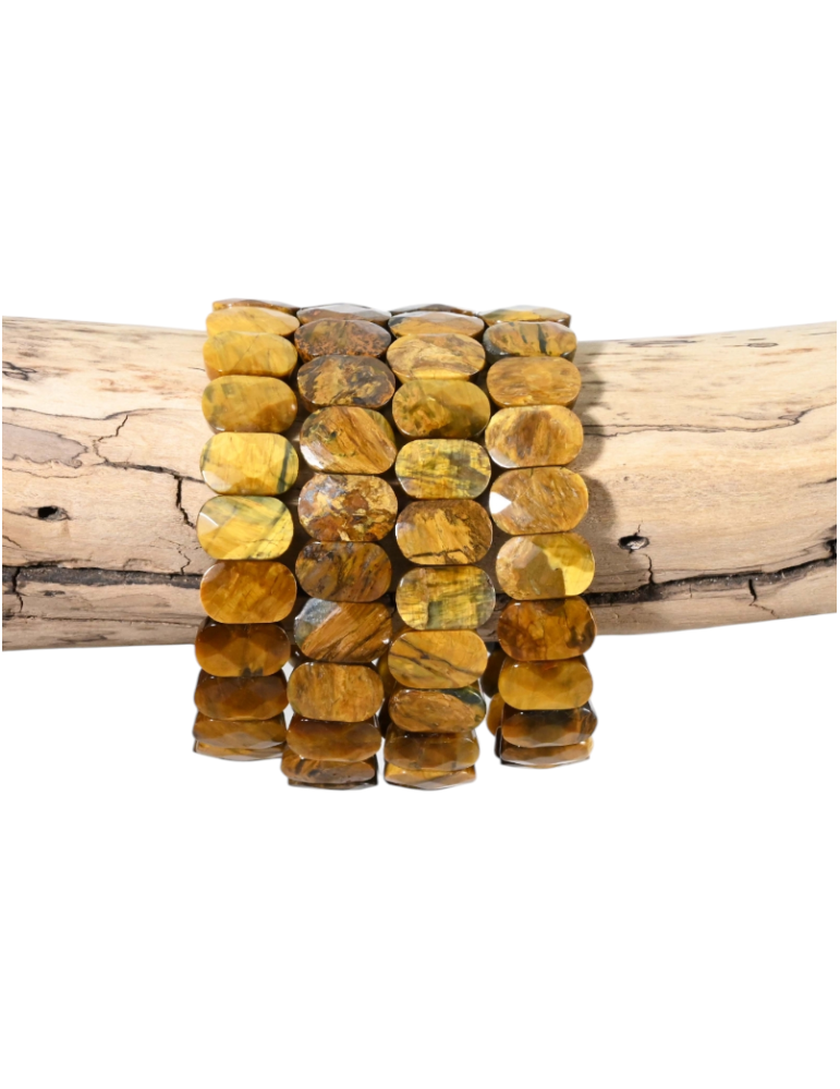 Faceted flat nellite bracelet A