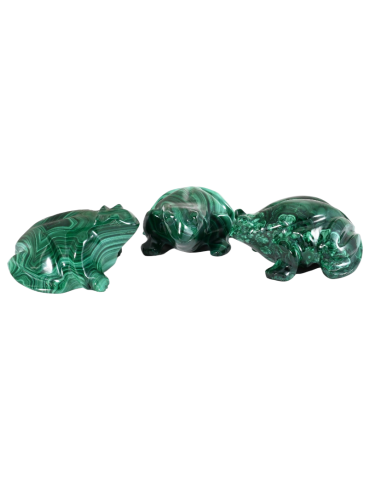 Grenouille sculptée malachite