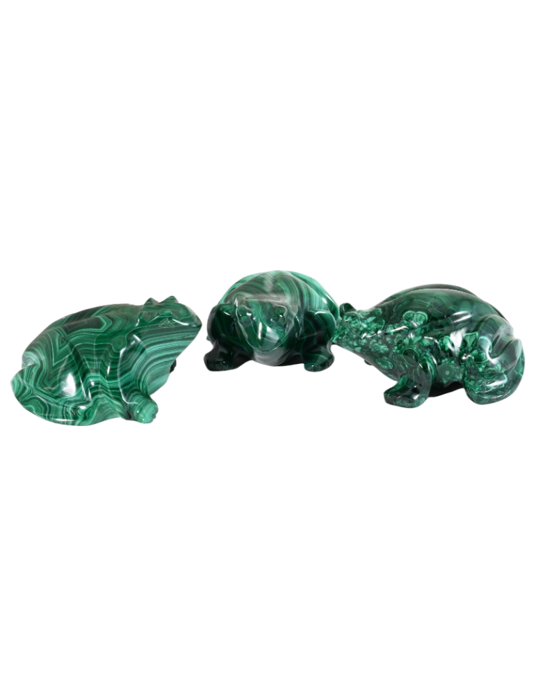 Grenouille sculptée malachite