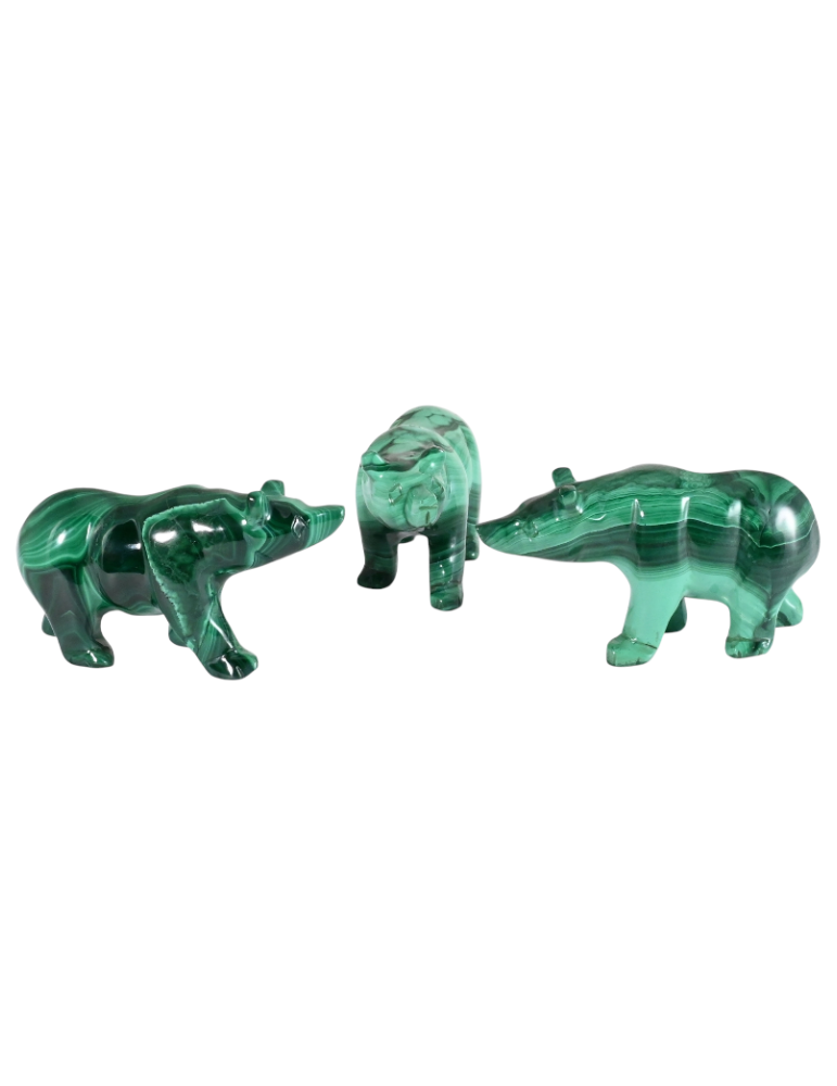 Malachite carved bear