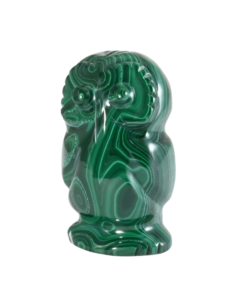 copia di delfino scolpito in malachite