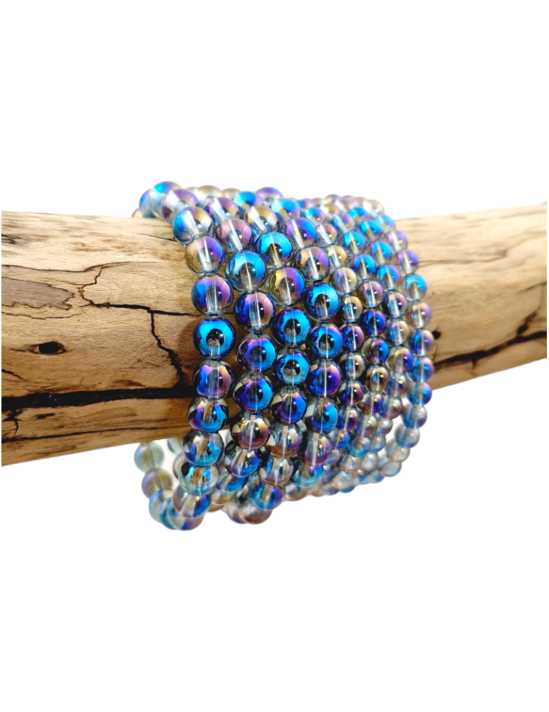 Aqua Aura Bead Bracelet