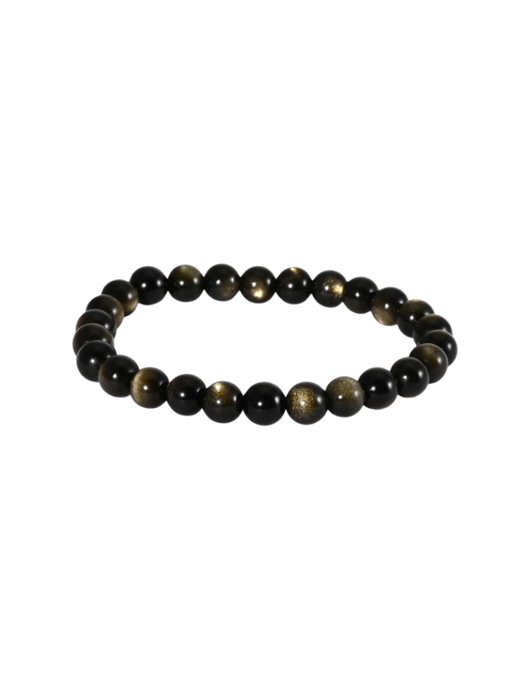 Bracelet enfant obsidienne dorée A