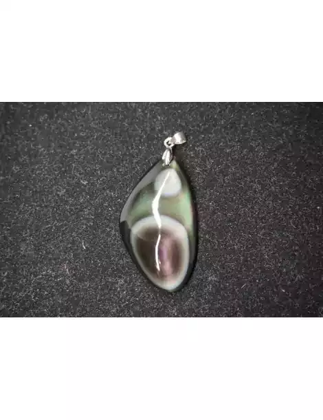 Pendentif Forme libre obsidienne oeil céleste