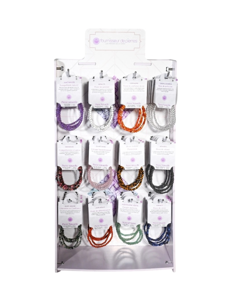 Espositore Braccialetti Bambini e Donne 4mm doppia faccia rotante - 96 pezzi