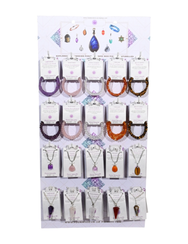 Espositore da parete o da tavolo mix Bracciale + pendente + collana - 80 pezzi