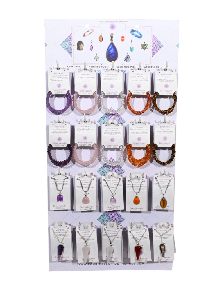 Espositore da parete o da tavolo Braccialetti 4-6-8-10 mm - 80 pezzi