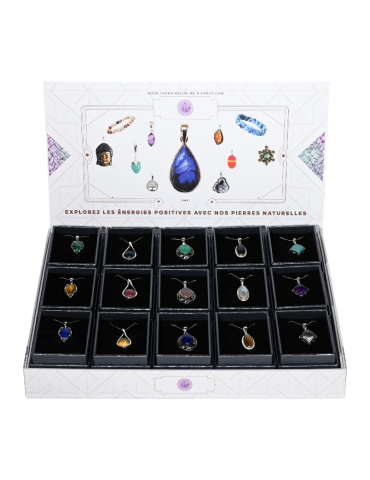 Présentoir pendentifs argent M - 15 pièces