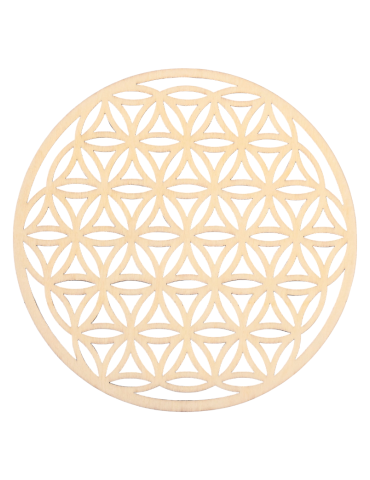 Flower of Life wooden carved disc 40 or 60 cm