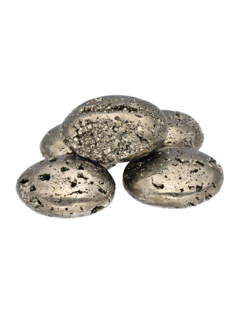 Runde Pyritkieselsteine