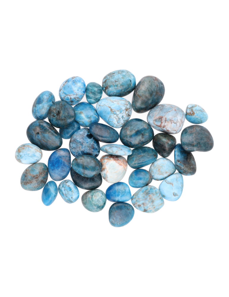 Blue apatite tumbled stones A
