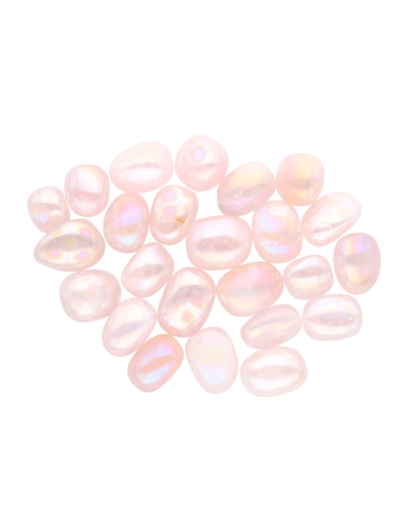 Roze aura kwarts getrommelde stenen A