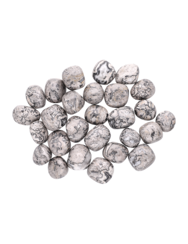 Grey crazy lace agate tumbled stones A