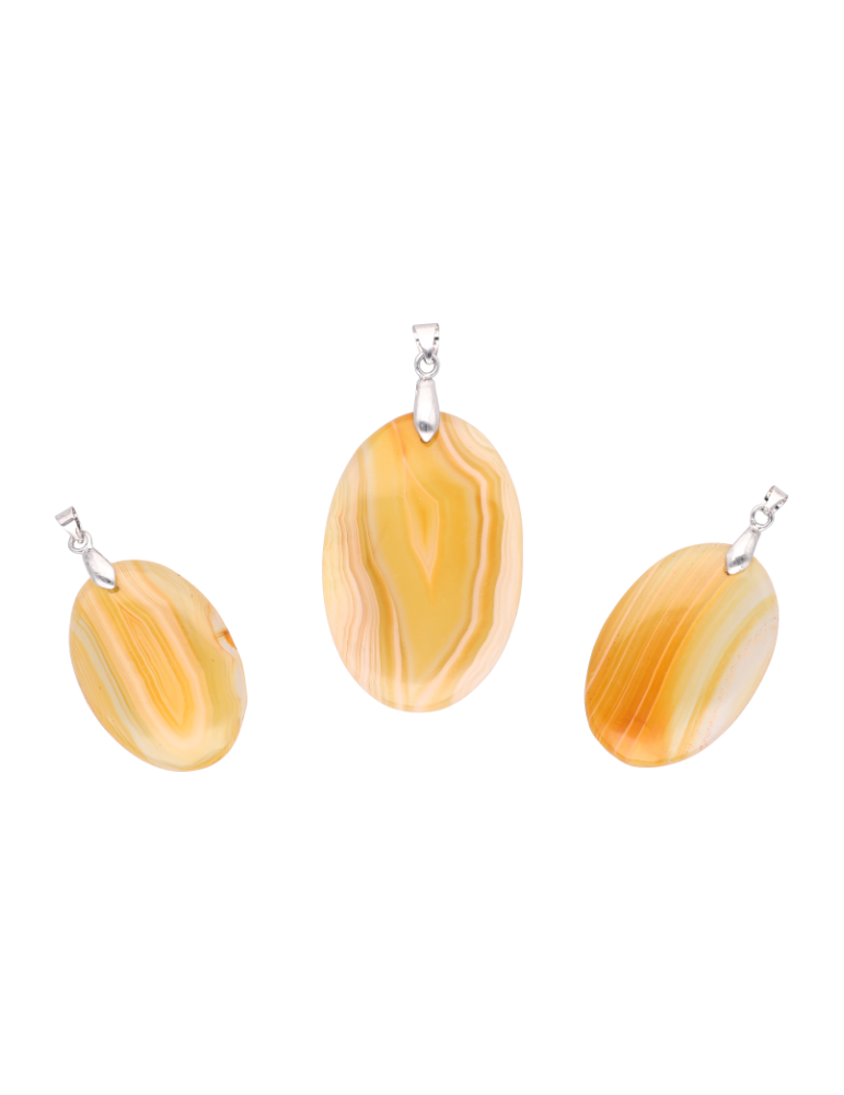 Yellow Botswana Agate Pendant A