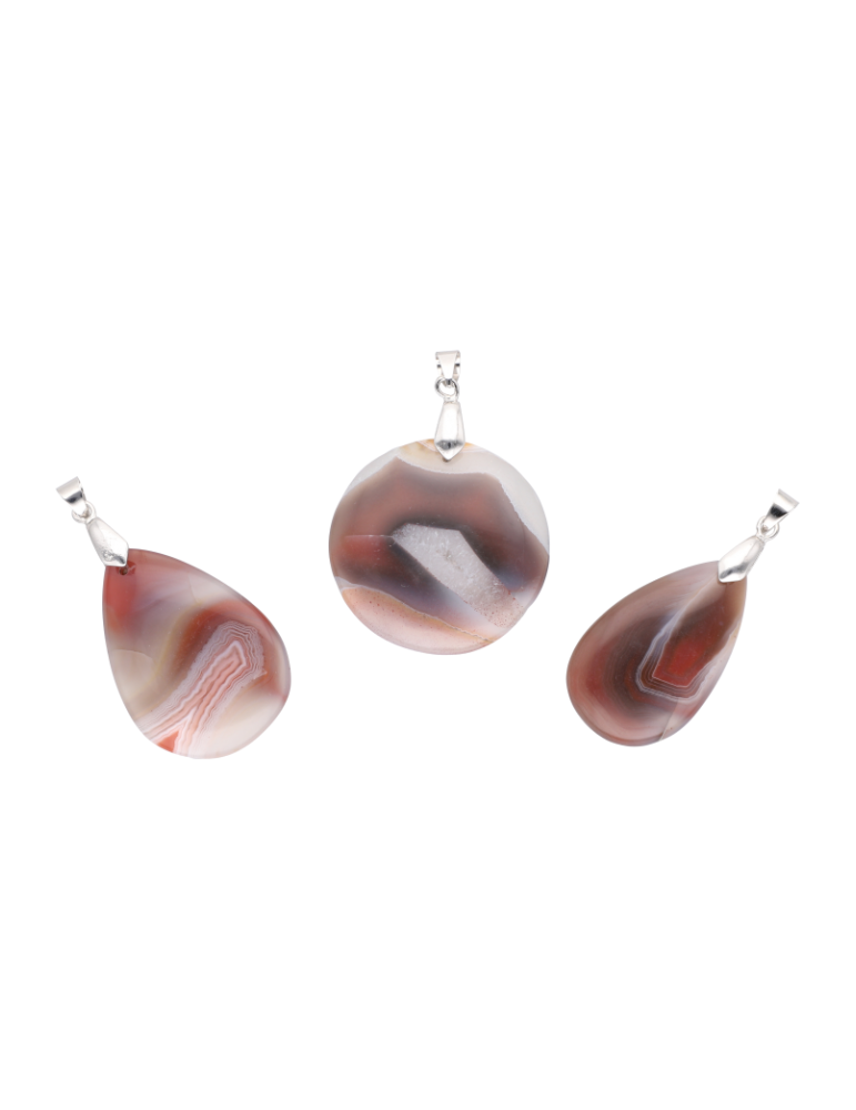 Pingente Ágata Botswana Vermelha A