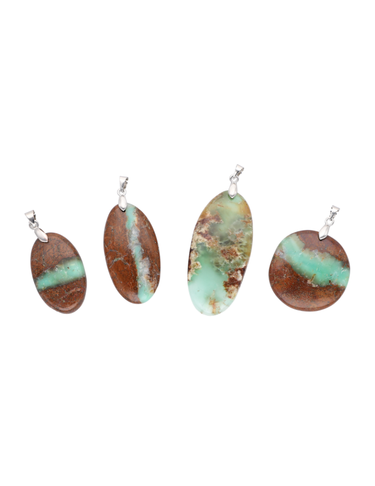 Tweekleurige Chrysopraas Hanger A