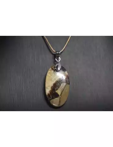 Yellow Septarian Pendant A