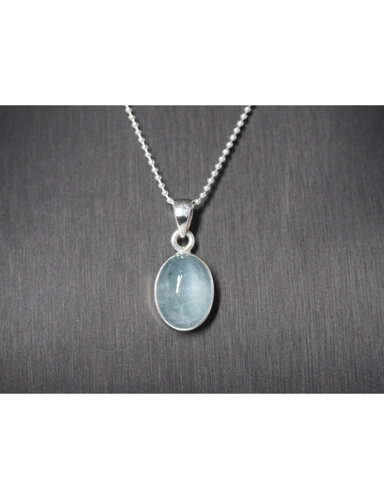 Colgante de Aguamarina engastado en plata 925 AA