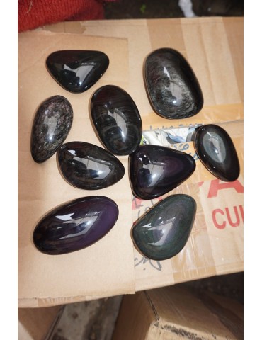 Los 25 Kleiner Kieselstein aus Obsidian mit Himmelsauge