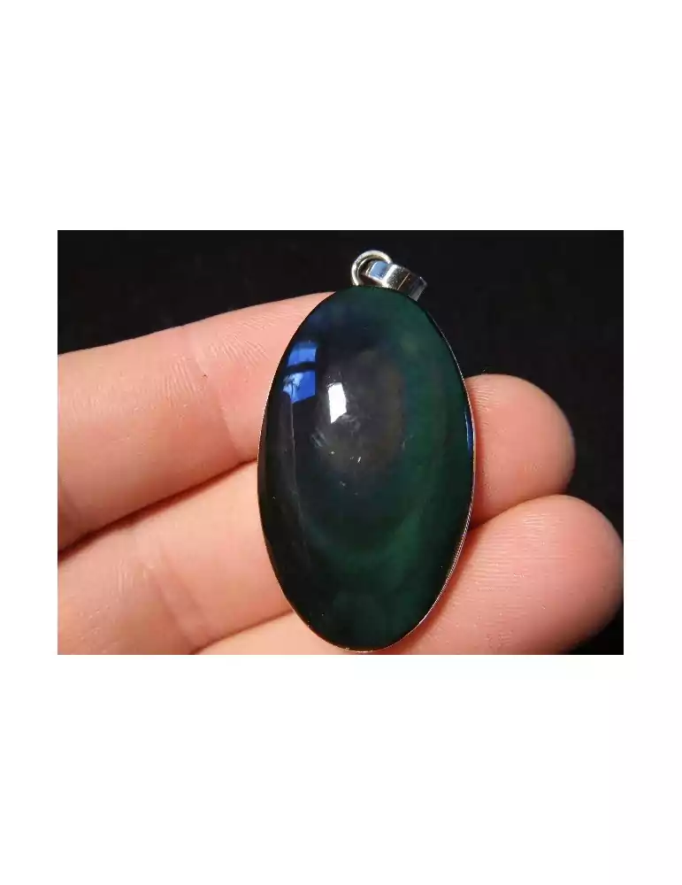 Lot 30 Celestial Eye Obsidian Pendant set in twisted 925 silver