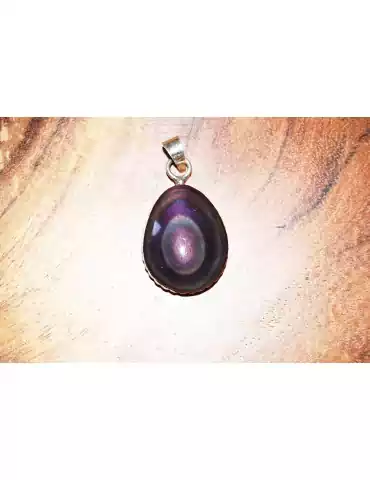 Obsidian celestial eye pendant set in twisted 925 silver