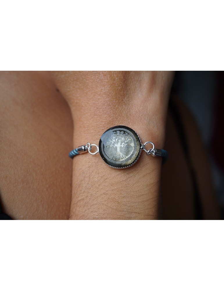 Bracelet arbre de vie Obsidienne Dorée