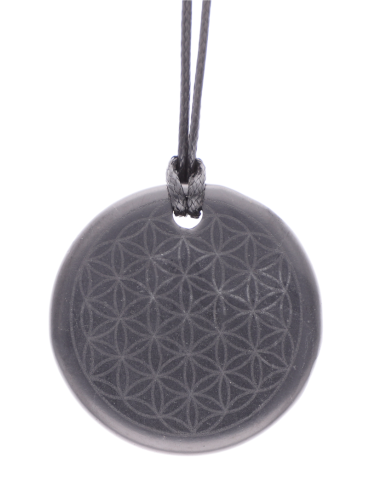 Shungite Flower of Life Anti-Wave Pendant