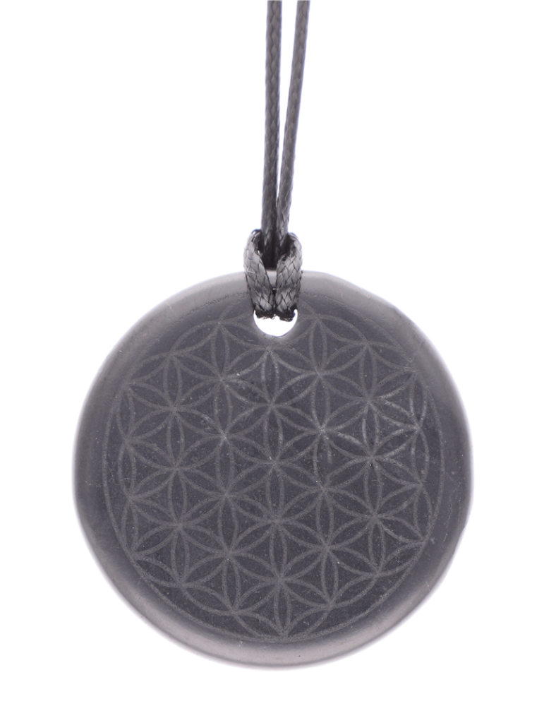 Shungite Flower of Life Anti-Wave Pendant
