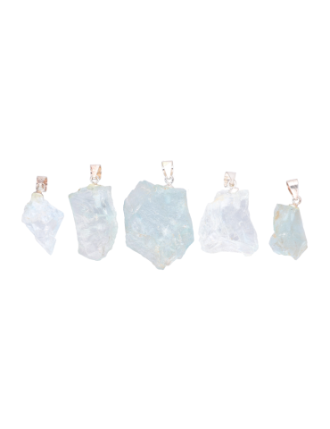 Raw aquamarine pendant