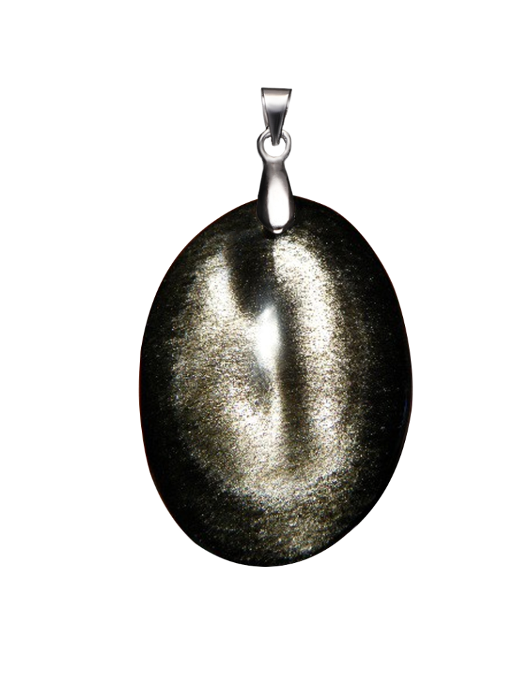 Colgante de obsidiana plateada XL AA