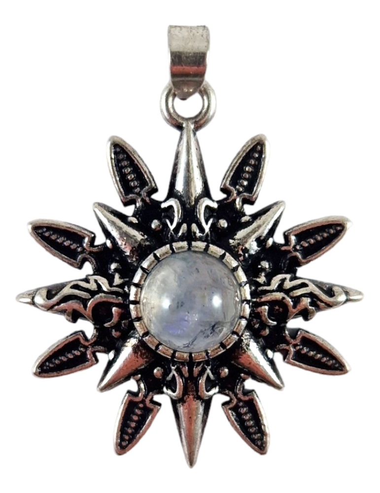 Pendentif soleil labradorite blanche