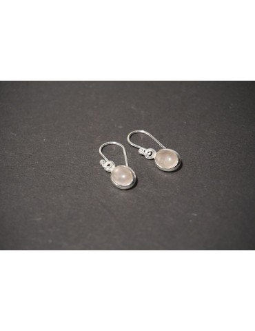 925 Silver Rose Quartz Earrings