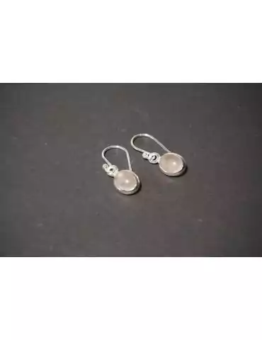 Boucles d'oreilles Quartz rose argent 925