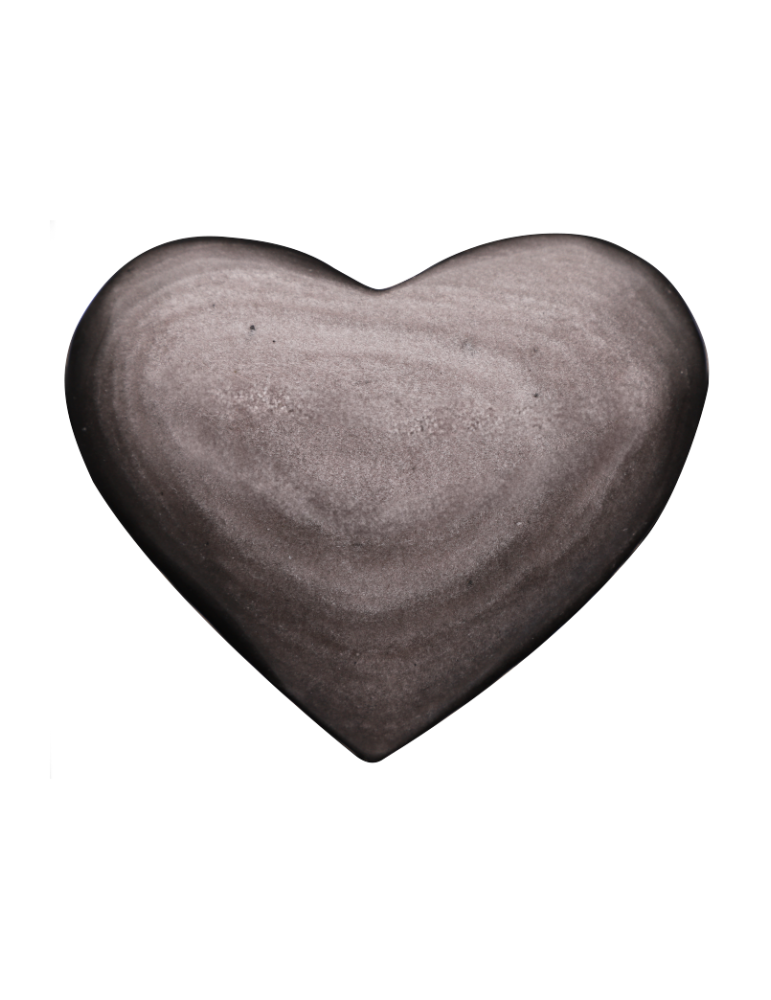 Corazón doble de obsidiana plateada para colocar A