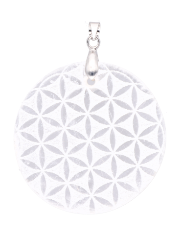 Ciondolo in selenite fiore della vita A