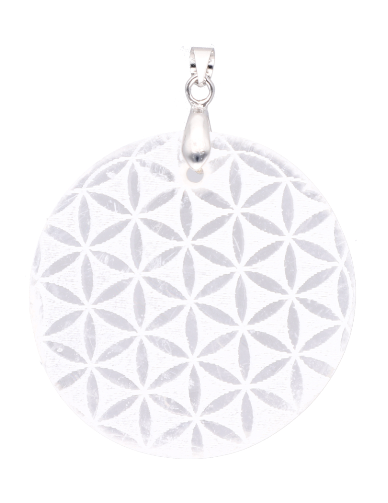 Colgante de selenita flor de la vida A
