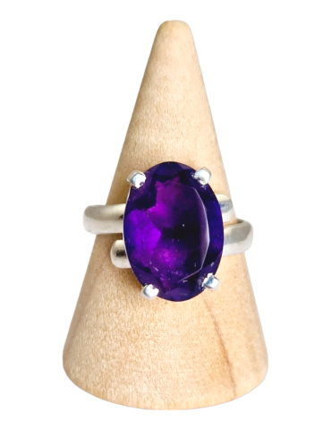 Faena Anillo facetado engarzado garra plata 925