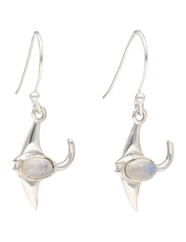 Pendientes de plata 925 con motivo de mantarraya