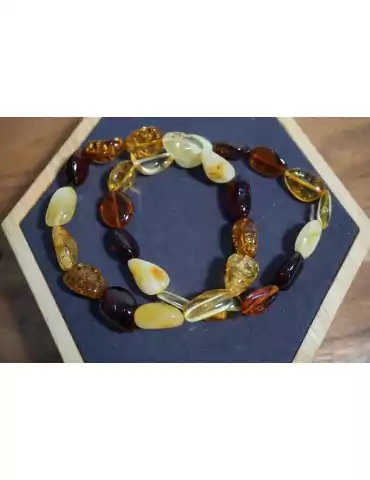 Three Colors Amber Adult Bracelet