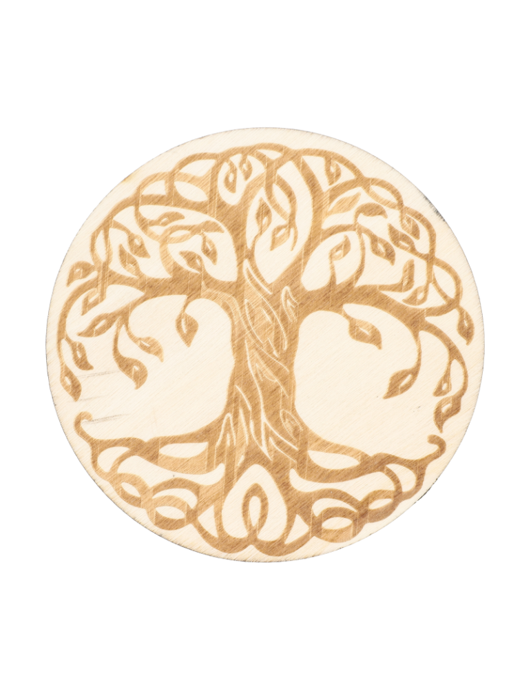Disco di legno inciso albero della vita x5