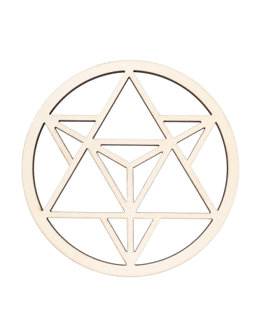 Merkaba x5 sculpted wood disc