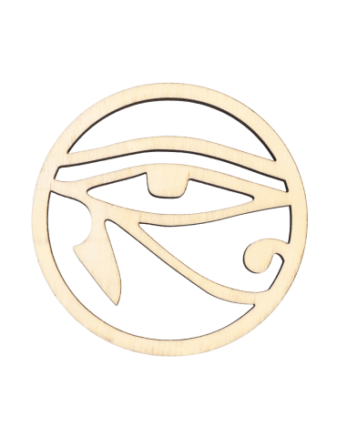 Disco di legno scolpito occhio di Horus x5