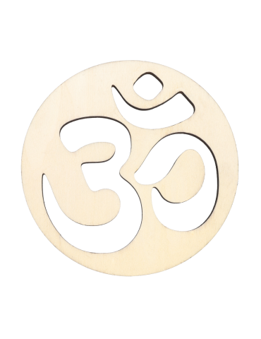 Disco in legno scolpito Om x5