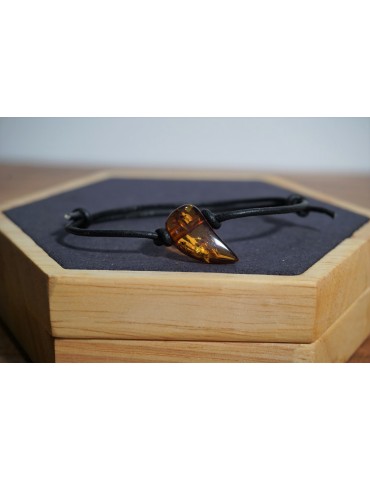 Pulsera de ámbar miel coñac para adultos