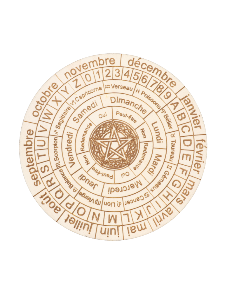 Engraved wood dowsing disc x5