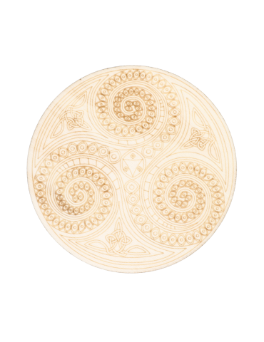Wooden disc engraved with...